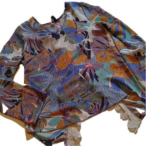 Gorgeous Floral Crochet Trim Blouse